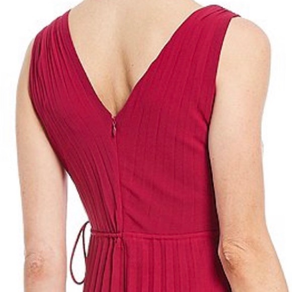 Taylor Pleated Asymmetric ColorBlock Chiffon Dress - Picture 11 of 11